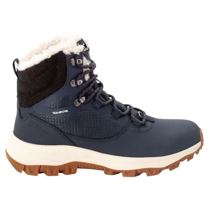 chaussures de marche de randonnée femme jack wolfskin everquest texapore high - dark blue / off-white - 42