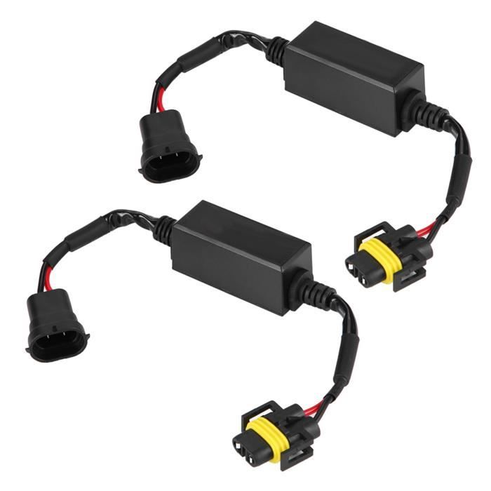 Tbest Harnais de phare H4 Décodeur à LED Annuleur d'alarme de défaut de