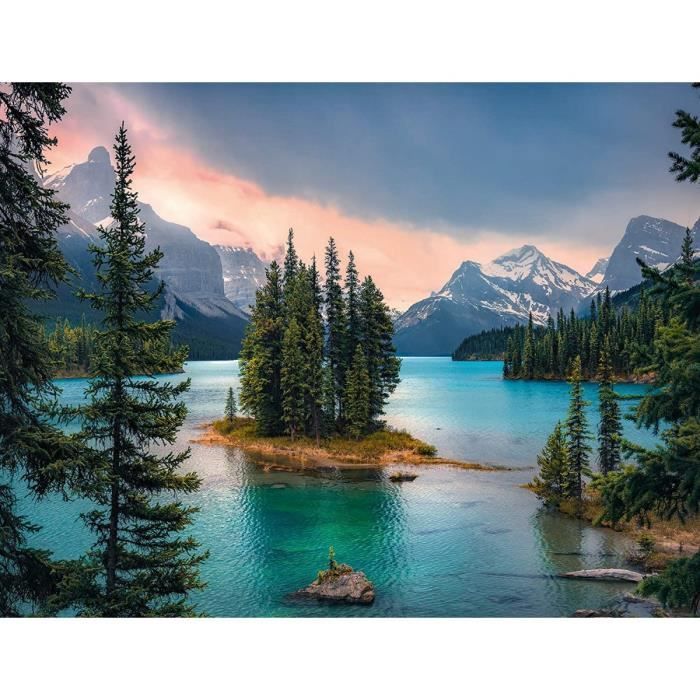 Puzzle Adulte : Ile De LEsprit 2000 Pieces - Collection Canada - Lac - Paysage De Montagne - Ravensburger