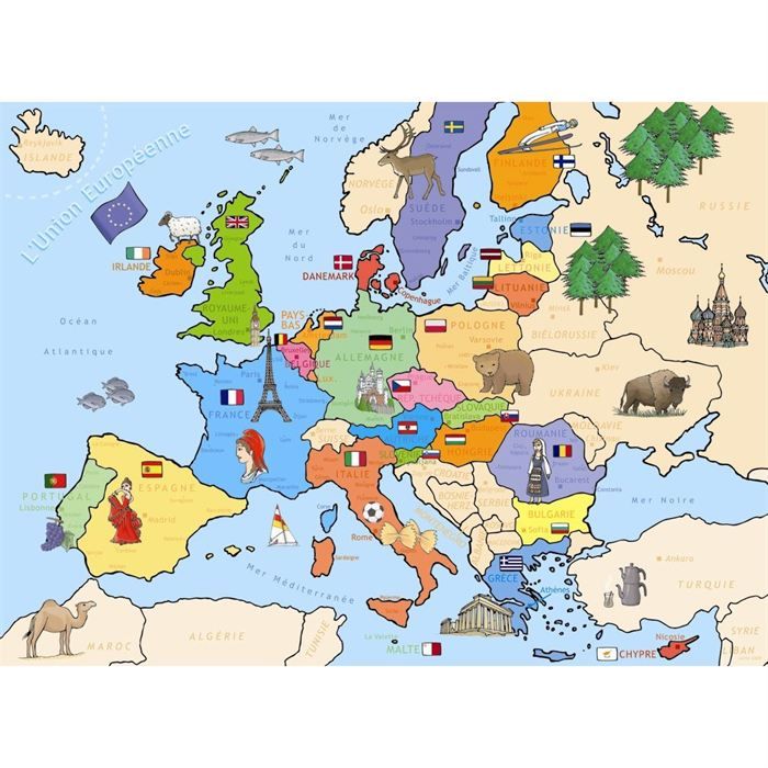 Puzzle 250 Pieces Carte D Europe Avec Trieur De Pieces Nathan 8 Ans Et Cdiscount Jeux Jouets