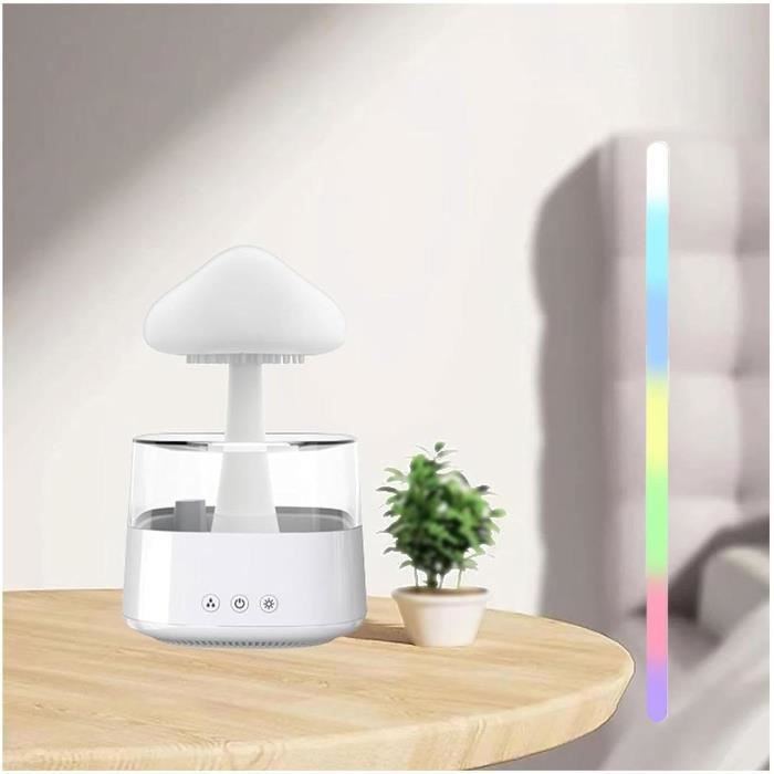 Humidificateur Nuage De Pluie Rotatif LEKEFETO - 300 Ml, 7 Couleurs LED, Télécommande - Aromathérapie Chambre, Salon