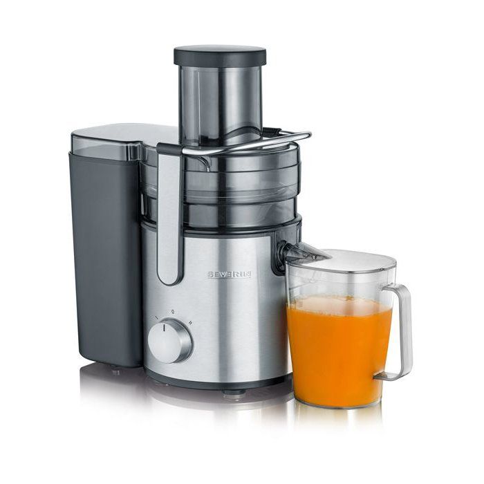 Centrifugeuse Extracteur de jus 11L - SEVERIN - ES3570 - 800 W - 19000 tours/minute - pour frutis et légumes - noir/inox brossé