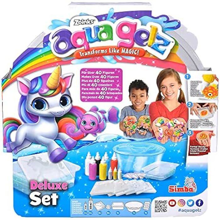 Simba Aqua Gelz Colossal – Kit Créatif XXL 13 Gels Colorés 30 Ml, 16 Moules Et 6 Additifs Eau – Dès 8 Ans