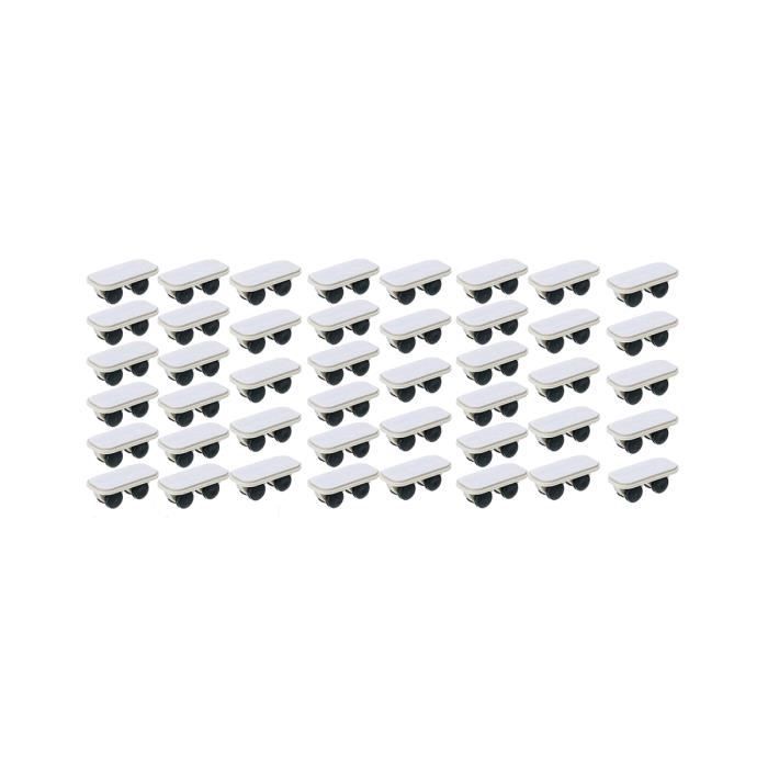 QUARKZMAN 70pcs Rideau Track Planeur Poulie Droit Courbé Blanc