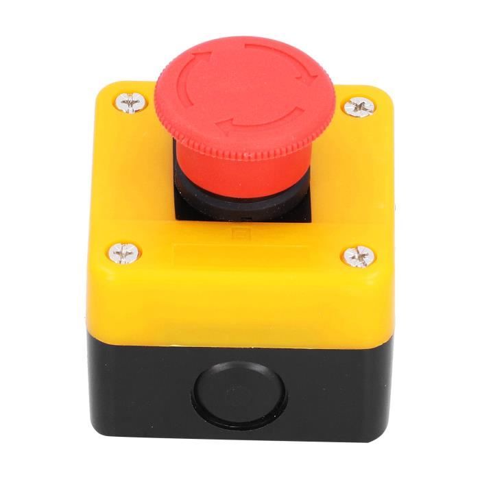 Bouton D'Arrêt D'Urgence Champignon Rouge - Interrupteur 1NO 1NC 10A Étanche