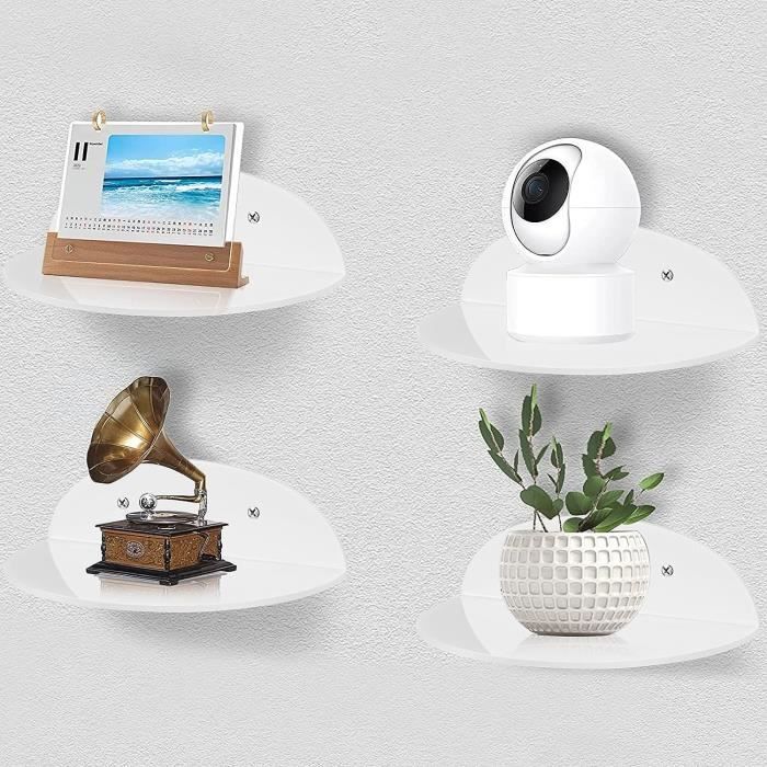 3 étagères Murales Flottantes En Bois Blanc – Déco Moderne Pour Salon, Chambre, Bureau Ou Cuisine