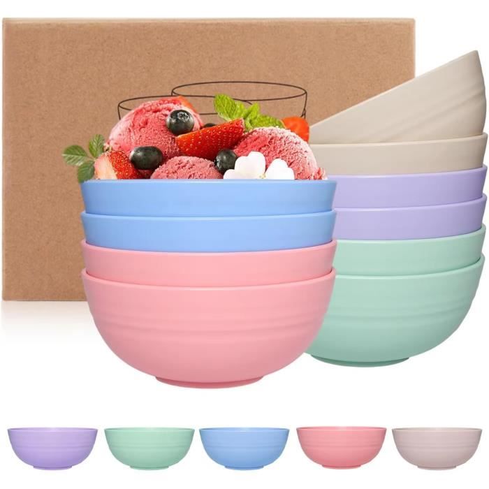 Bols En PP Incassables Sevitini - Lot De 10 | 13.5 Cm, Couleurs Pastel | Lave-vaisselle & Micro-ondes