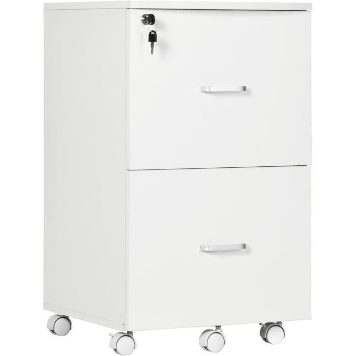 Armoire De Classement à Roulettes KOMFOTTEU (4 Tiroirs + 4 Casiers) - Meuble De Rangement Bureau, Support Imprimante, 104x35x65,5 Cm