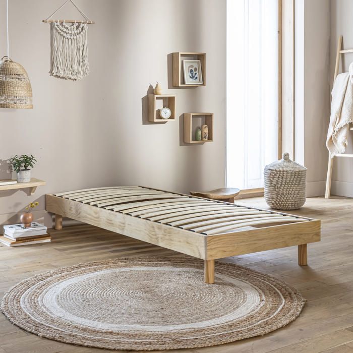 Sommier kit enfant en bois massif naturel 90x190 - Bois naturel - Terre de Nuit