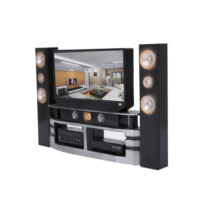 Maison De Poupée – Télévision Miniature 20,5 Cm – Meuble Jouet En Plastique – Accessoire Pour Maison 30 Cm
