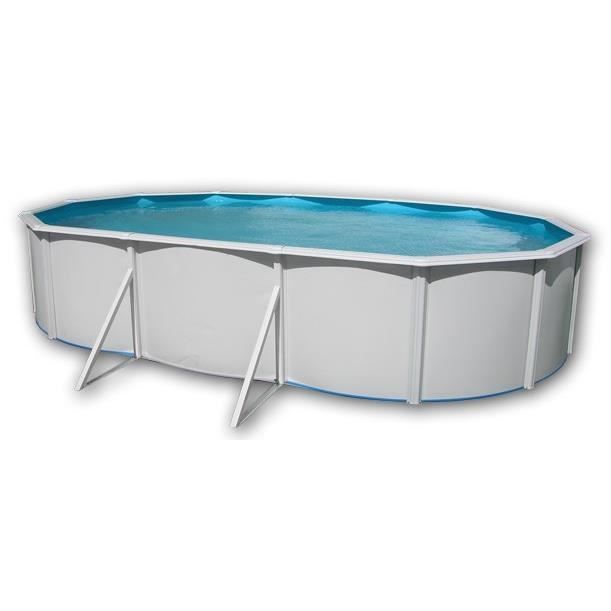 MALLORCA Piscine hors sol en acier ovale 640 x 366 x 120 (Kit complet piscine, Filtre, Skimmer et échelle)