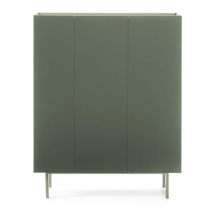 meuble bar 3 portes vert/chêne - melys - l 95 x l 40 x h 120
