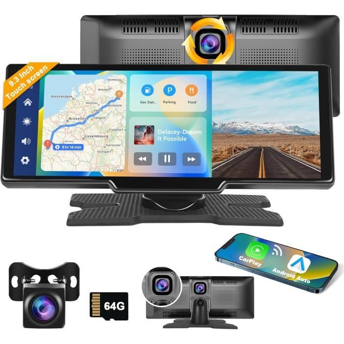 Autoradio Portable 7 Pouces Avec CarPlay & Android Auto Sans Fil – écran Tactile, GPS, Bluetooth, Mains Libres – Pour Voiture