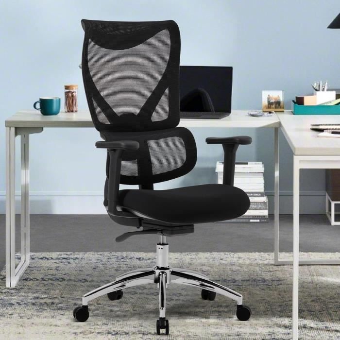 DoChair : Chaise De Bureau Ergonomique Avec Appui-tête Réglable, Support Lombaire Et Accoudoirs 3D - Jusqu'à 150 Kg