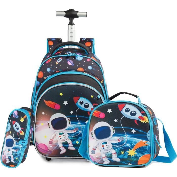 Yumenam Sac à Dos à Roulettes Pour Filles,Sac D'école Pour Adolescents Avec Chariot Amovible, Sacs D'école Primaire Sac à Dos à Roulettes Pour Collégiens Et Lycéens