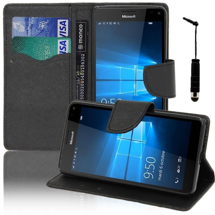 Cadorabo Custodia Libro per Nokia Lumia 950 XL in NERO
