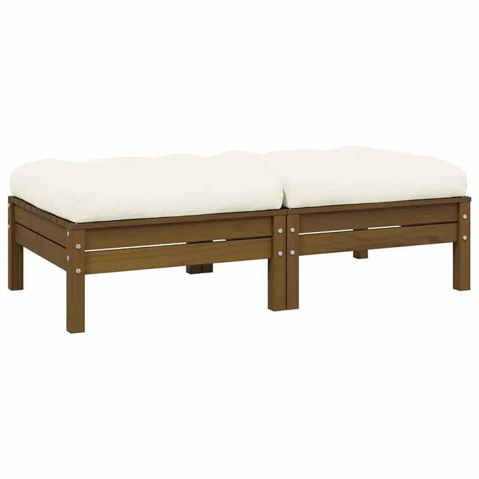vidaXL Bois de Pin Solide Canapé 2 Places de Jardin et Coussins Canapé d'Extérieur Meuble de Terrasse Meuble d'Extérieur 806661