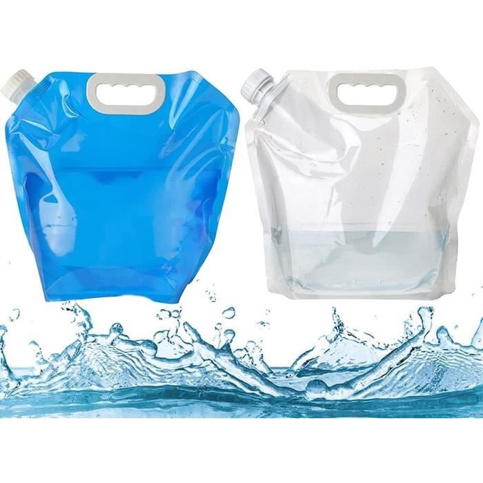 2pcs 10L Poche à Eau Pliable,Bidon D'eau Poche D'eau Portable,Poche Sac à Eau Sac D'eau Pliable