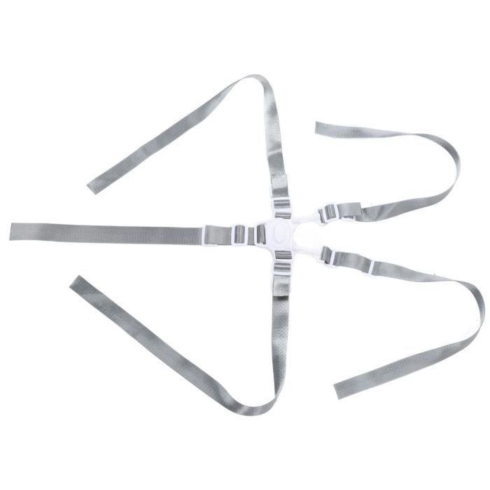 Ceinture De Sécurité Chaise Haute Bébé - Sangle Réglable Siège Portable Voyage Lavable - Gris
