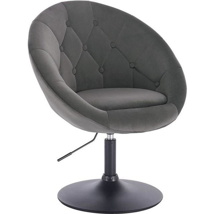 woltu tabouret de bar, fauteuil de bar en velours réglable, chaise de loisir rotatif, hauteur réglable, gris foncé