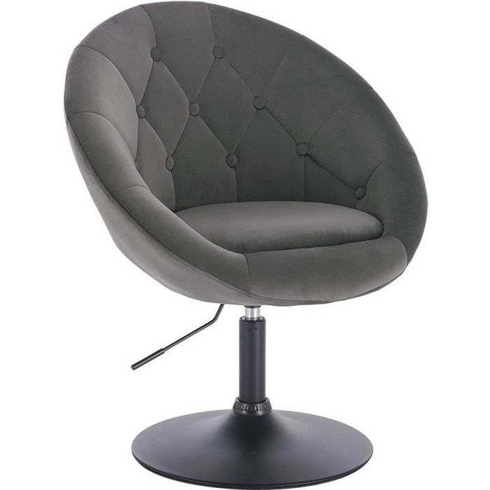 WOLTU Tabouret de Bar Fauteuil de bar en velours réglable Chaise de loisir rotatif hauteur réglable Gris Foncé WOLTU Tabouret de Bar Fauteuil de bar en velours réglable Chaise de loisir rotatif hauteur réglable Gris Foncé
