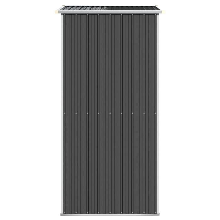 Abri à Bois De Jardin En Acier Galvanisé Anthracite - Dimensions 245x98x159 Cm, Sans Plancher, à Monter Soi-même | Pour Rangement Extérieur, Bois De Chauffage, Outils