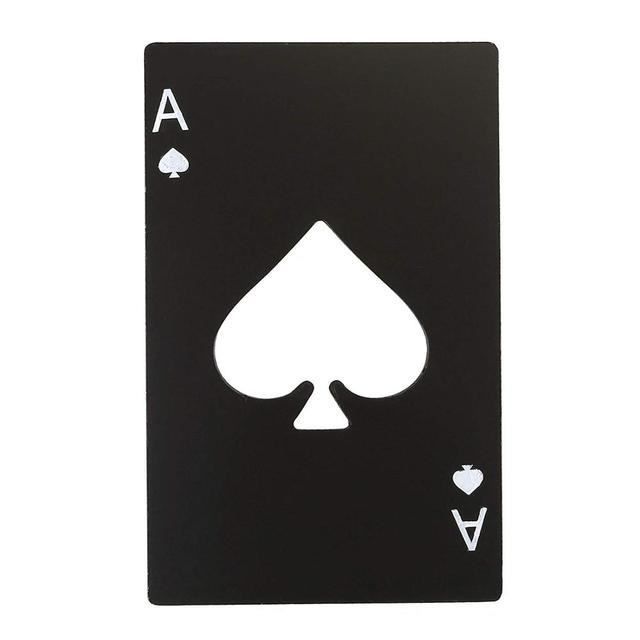 Lot De 2 Décapsuleurs As De Poker - En Acier Inoxydable - Noir Et