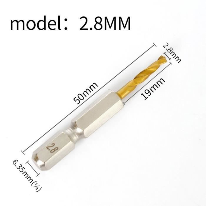 QUARKZMAN 5pcs Foret à Tête Hexagonale 5mm (H5) Métrique 1/4