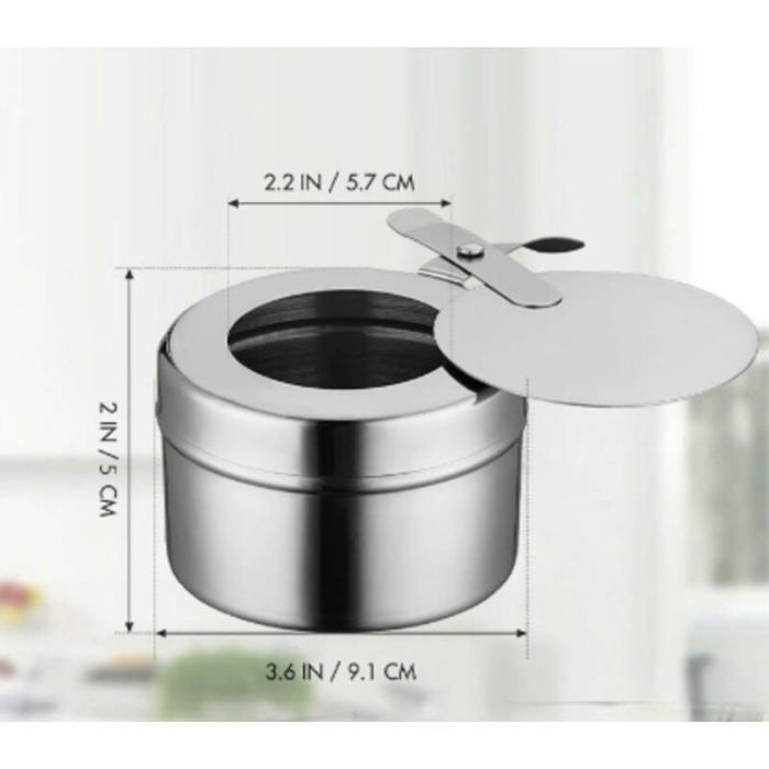 BORDEAG 6 Pièces Récipients à Pâte Combustible Brûleur à Alcool Inox - Pour Fondue, Chauffe-Plats & Camping