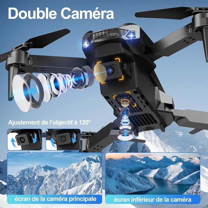 Drone Enfant FPV 1080P, Moteur Sans Balais, Vol Durée Longue 38 Min, Démarrage Clic, Maintien Altitude, Jouet Cadeau Garçons Filles <250g (Black Drone Enfant FPV 1080P, Moteur Sans Balais, Vol Durée Longue 38 Min, Démarrage Clic, Maintien Altitude, Jouet Cadeau Garçons Filles <250g (Black