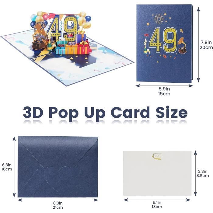 Carte Anniversaire Pop Up 3D, Cartes de Vœux Homme Femme avec Enveloppe,  Carte d'Anniversaire Pop-up avec Numéros, Cadeau (T) - Cdiscount Beaux-Arts  et Loisirs créatifs