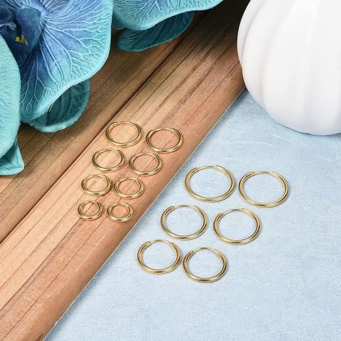 Feilok Boucles D'oreilles Goujons En Acier Inoxydable Anneau