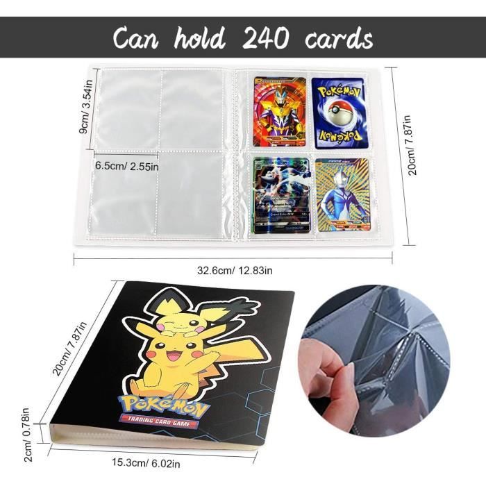 Classeur Cartes à collectionner, Porte Carte Album Carte, 30 pages-4  pochettes par page-peut contenir 240 cartes (QIF-03) : : Jeux et  Jouets