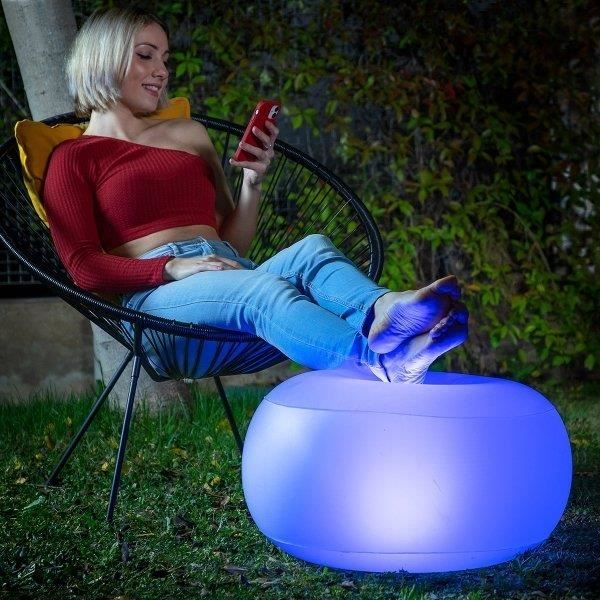 Fauteuil gonflable rond InnovaGoods avec LED multicolore