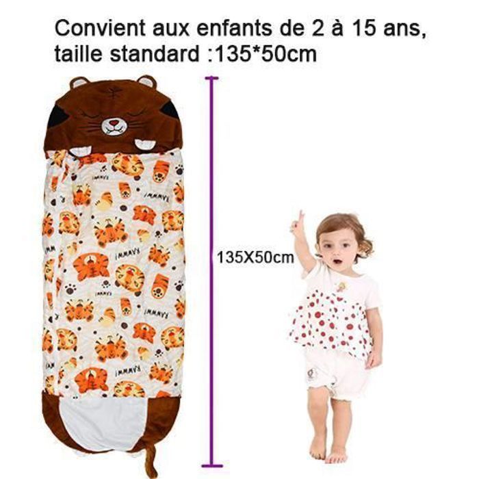 Sac de couchage enfant coloré avec motif mignon et son repose cou