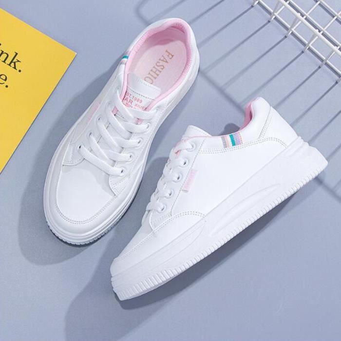 Basket Femmes Chaussures Sport Feminine Respirante Cuir