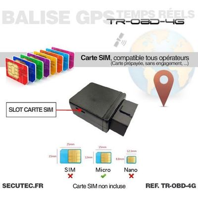 BALISE GPS TEMPS RÉEL CONNEXION OBD2 SANS ABONNEMENT [ SECUTEC.FR ] 