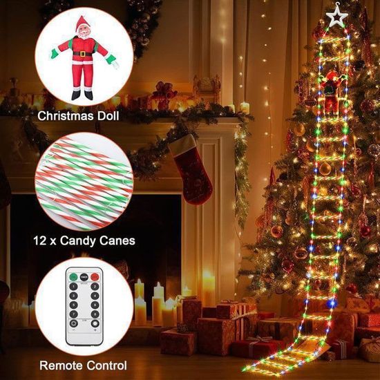 Guirlande Lumineuse Sapin De Noël 240 LEDs – 2m Avec 12 Branches – Étanche IP65, 8 Modes, Télécommande – Pour Intérieur/extérieur