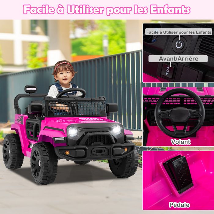 COSTWAY 12V Audi Voiture Electrique Enfants avec Télécommande 2,4G, Véhicule Electrique avec Musique & Klaxon, Lumières LED & Démarrage Lent, Charge 30kg pour Enfants de 3-8 Ans