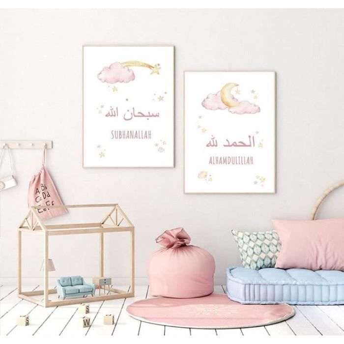 Lot De 3 Affiche Murale Enfant 30x40 Poster Arc En Ciel Lettres Numero