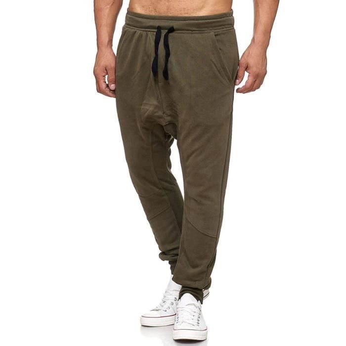 Jogging homme sarouel P 501 Vert kaki Coupe sarouel