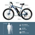 HITWAY vélo électrique VAE Bleu, VTT électrique, 26" x 3.0 Ville E-Bike, Batterie au Lithium Amovible 48V15AH, Shimano 7 Vitesses-3