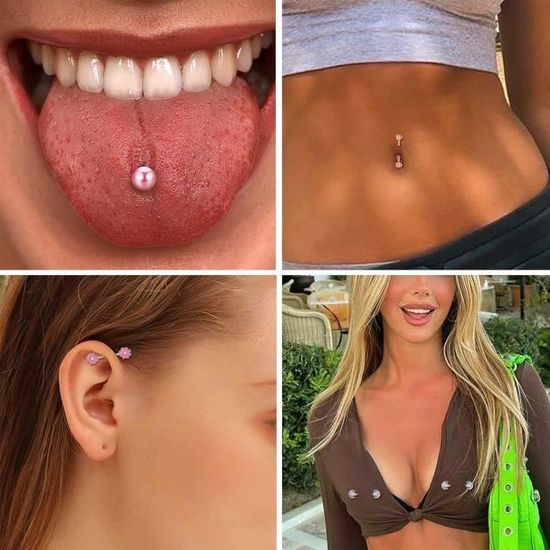 Faux Piercing Mamelon Avec Collier - AceFun - Acier