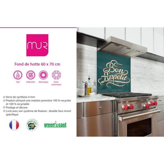 Fond De Hotte Bon Appetit Sur Fond Vert En Verre De Synthese L 60 X H 70 Cm Achat Vente Credence Fond De Hotte Bon Appetit Cdiscount