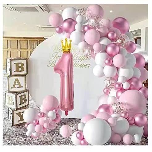 Deco Anniversaire Fille 1 an,1 an Anniversaire Fille Rose Ballon,Decoration  Anniversaire Fille 1 an,Ballon Géant Numéro 1,Bann[339] - Cdiscount Maison
