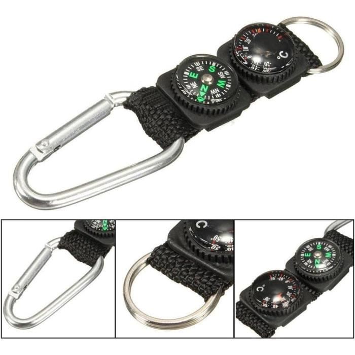 Mini boussole portable en aluminium, adaptée aux sports de plein air