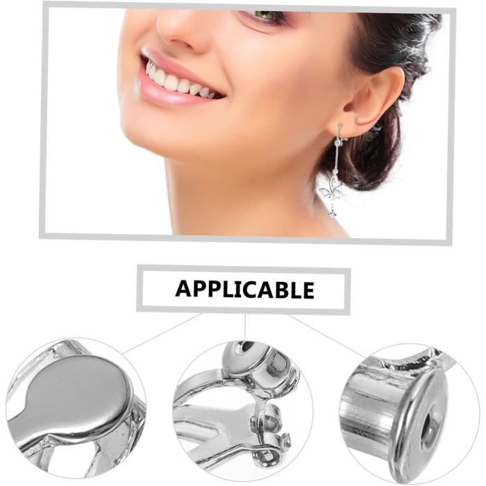 Kit De 50 Clips Pour Boucles D'Oreilles - Adaptateur Convertit Les Boucles En Clips - Pour Personnes Sans Perçage - 5