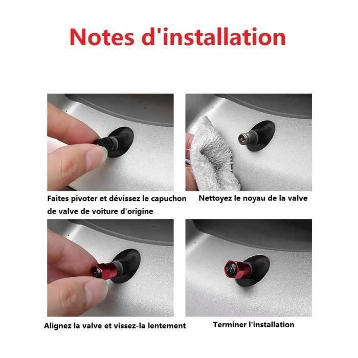 Bouchons De Valve De Roue Noir Aluminium - Set Élégant Et Sportif Pour Voiture, Moto Et Vélo
