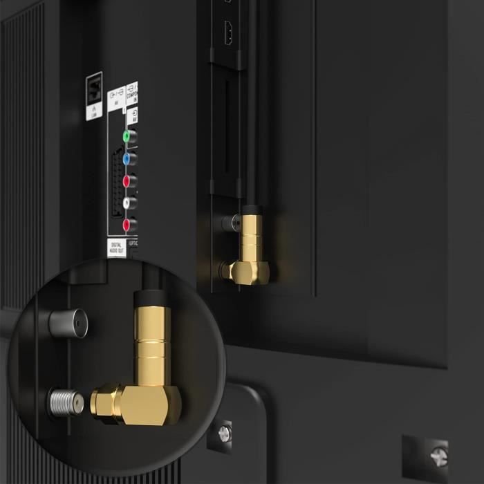 RedStar24 Câble SAT Premium 4m - Câble Coaxial Connecteur F Coude 90 Classe A Cable Antenne Fiche F Pour Tv Routeur Modem