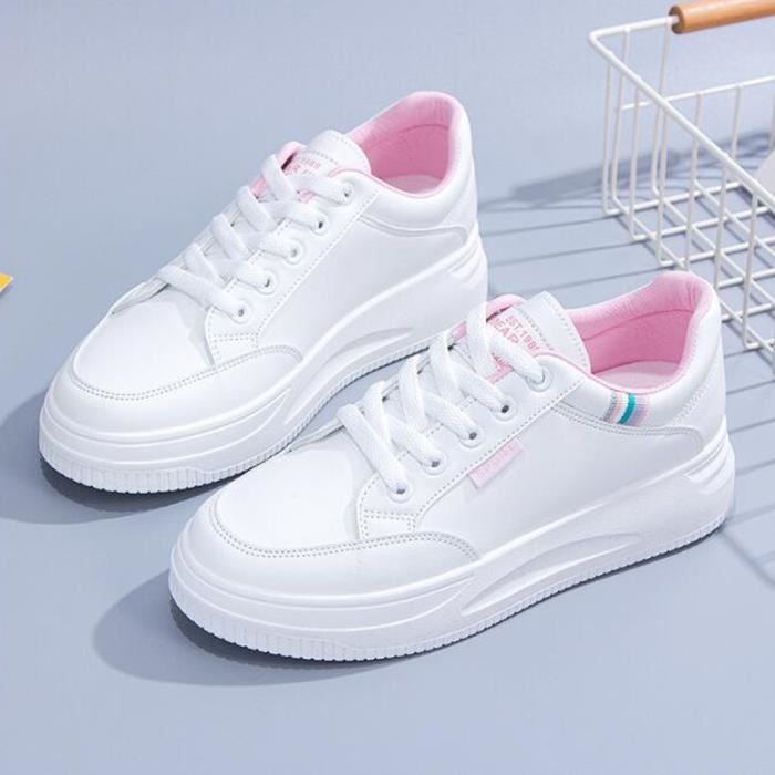 Basket Femmes Chaussures Sport Feminine Respirante Cuir